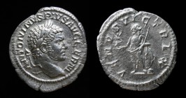 Caracalla (198-217), AR denarius, issued 216. 2.37g, 20mm.
Obv: ANTONINVS PIVS AVG GERM; laureate head right.
Rev: VENVS VICTRIX; Venus stg. left oldi...