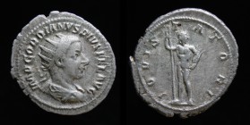 Gordian III (238-244), AR Antoninianus. Rome, 4.22g, 24mm.
Obv: IMP GORDIANVS PIVS FEL AVG; radiate and draped bust right.
Rev: IOVI STATORI; Jupiter ...