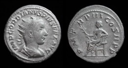 Gordian III (238-244), AR Antoninianus, issued 240. Rome, 4.00g, 23mm.
Obv: IMP GORDIANVS PIVS FEL AVG; Radiate draped bust right.
Rev: PM TRP III COS...