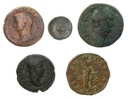 Roman bronze lot, Claudius to Gordian III
• Claudius AE As 50-54 AD Rome 9.1g 28mm TI CLAVDIVS CAESAR AVG P M TR P IMP P P Bare head at left Minerva a...