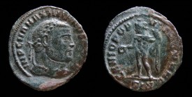 Maximianus (286-305), AE quarter follis, issued 305. Siscia, 2.10g, 20.0mm.
Obv: IMP C M A MAXIMIANVS P F AVG, laureate hd., right
Rev: GENIO POP-VLI ...