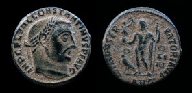 Constantine I (307-337), AE Follis, issued 313-14. Antioch, 3.85g, 19.7mm. 
Obv: IMP C FL VAL CONSTANTINVS PF AVG, laureate head right. 
Rev: IOVI CON...