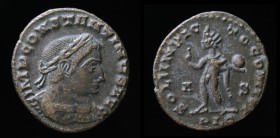 Constantine I, the Great (307-337), issued 316. Lugdunum, 1st Officina, 3.27g, 19mm.
Obv: IMP CONSTANTINVS P F AVG, laureate and cuirassed bust, right...