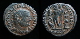 Licinius I (308-324), AE Follis, issued 321-3. Antioch, 3.3g, 19mm.
Obv: IMP C VAL LICIN LICINIVS PF AVG, radiate, draped and cuirassed bust right. 
R...