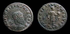 Crispus, as Caesar (317-326), AE3, issued 317-18. Trier, 3.19g, 19.6mm. 
Obv: FL IVL CRISPVS NOB CAES, laureate, cuirassed bust right. 
Rev: PRINCIPI ...