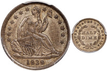 1839 Liberty Seated Half Dime. No Drapery. AU-58 (PCGS).

PCGS# 4319. NGC ID: 232S.