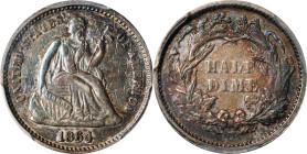 1864 Liberty Seated Half Dime. V-1, the only known dies. EF-45 (PCGS).

PCGS# 4384. NGC ID: 234E.