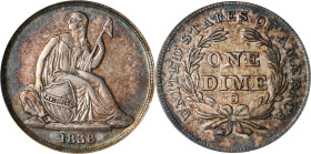 1838-O Liberty Seated Dime. No Stars. Fortin-101. Rarity-3. Repunched Mintmark. EF-45 (PCGS). CAC.

PCGS# 537643. NGC ID: 237T.