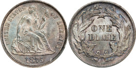 1875 Liberty Seated Dime. MS-65 (NGC). OH.

PCGS# 4672. NGC ID: 23AC.