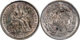 1875-S Liberty Seated Dime. Mintmark Above Bow. AU-58 (PCGS).

PCGS# 4677. NGC ID: 23AG.