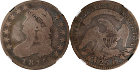 1815 Capped Bust Quarter. B-1, the only known dies. Rarity-1. Good-6 (NGC).

PCGS# 38942. NGC ID: 23RG.