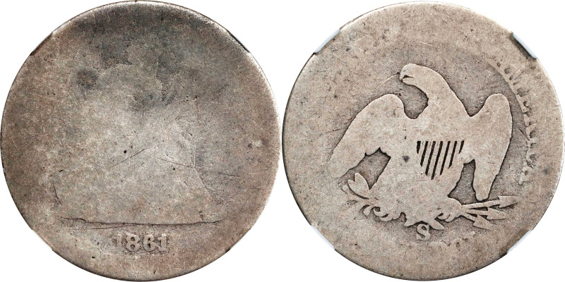 1861-S Liberty Seated Quarter. Briggs 1-A. Fair-2 (NGC). CAC.

PCGS# 5455. NGC...