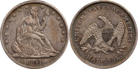 1841 Liberty Seated Half Dollar. WB-1. Rarity-3. EF-40 (PCGS).

PCGS# 6236. NGC ID: 24GR.