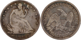 1855-S Liberty Seated Half Dollar. Arrows. WB-3. Rarity-5. VG Details--Damage (PCGS).

PCGS# 6284. NGC ID: 24JR.