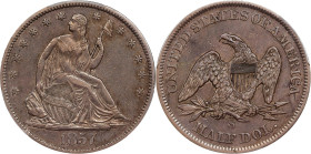 1857-S Liberty Seated Half Dollar. WB-2. Rarity-5. EF-45 (PCGS).

PCGS# 6292. NGC ID: 24HU.