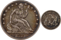 1859 Liberty Seated Half Dollar. WB-10. Rarity-3. Type I Reverse. VF-30 (PCGS).

PCGS# 6296. NGC ID: 24HY.