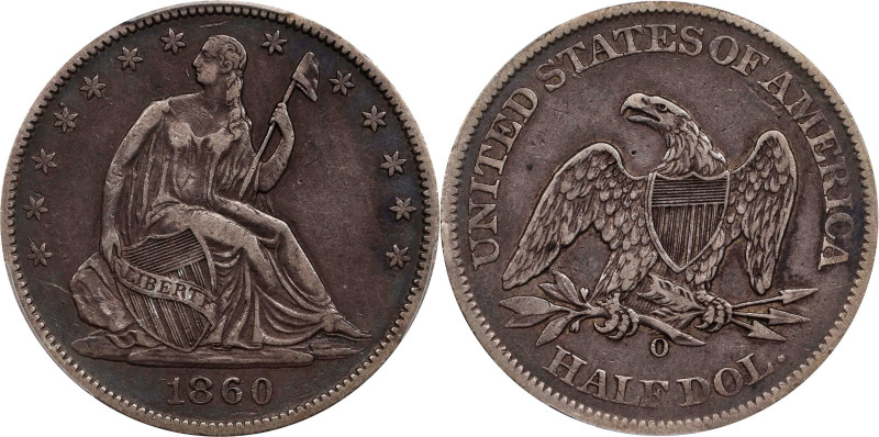 1860-O Liberty Seated Half Dollar. WB-9. Rarity-3. VF-35 (PCGS).

PCGS# 6300. ...