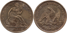 1861-S Liberty Seated Half Dollar. WB-1. Rarity-3. Medium S. EF Details--Cleaning (PCGS).

PCGS# 6306. NGC ID: 24J5.