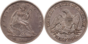 1862-S Liberty Seated Half Dollar. WB-5. Rarity-2. Large S. EF-45 (PCGS).

PCGS# 6308. NGC ID: 24JA.