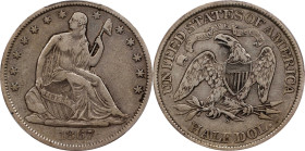 1867-S Liberty Seated Half Dollar. WB-3. Rarity-3. VF-30 (PCGS).

PCGS# 6322. NGC ID: 24JU.