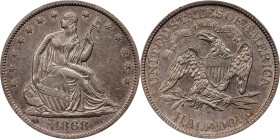 1868-S Liberty Seated Half Dollar. WB-7. Rarity-4. EF-45 (PCGS).

PCGS# 6324. NGC ID: 24JW.