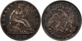 1869 Liberty Seated Half Dollar. WB-3. Rarity-3. Repunched Date. VF-30 (PCGS).

PCGS# 6325. NGC ID: 24JX.