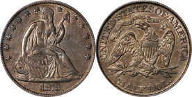 1873 Liberty Seated Half Dollar. No Arrows. WB-4. Rarity-3. Close 3. Tripled 3. EF-45 (PCGS).

PCGS# 6336. NGC ID: 24KA.