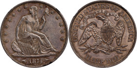 1874 Liberty Seated Half Dollar. Arrows. WB-102. Large Arrows. AU-58 (NGC).

PCGS# 6346. NGC ID: 24LA.