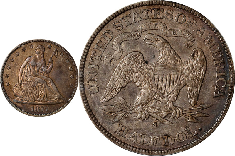 1877-S Liberty Seated Half Dollar. WB-27. Rarity-4. EF-45 (PCGS).

PCGS# 6357....