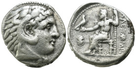 Macedonia. Alexander the Great. (336-323 BC) AR Tetradrachm. Obv: head of Alexander the great right. Rev: sitting Zeus holding eagle and scepter. Weig...