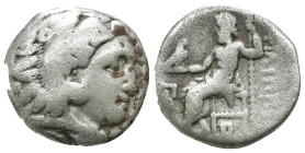 Macedonia. Alexander the Great. (336-323 BC) AR Drachm. Obv: head of Alexander the great right. Rev: sitting Zeus holding eagle and scepter. Weight 3....