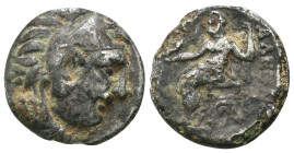 Macedonia. Alexander the Great. (336-323 BC) AR Drachm. Obv: head of Alexander the great right. Rev: sitting Zeus holding eagle and scepter. Weight 2....