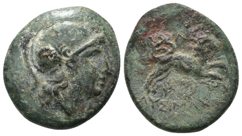 Thrace. Lysimachos. (305-281 BC). Bronze Æ. Obv: helmeted head of Athena right. ...