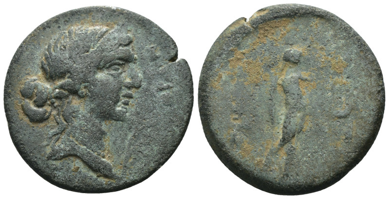 Phyrgia. Apameia. (133-48 BC) Bronze Æ. Obv: bust of Tyche right. Rev: Mars stan...