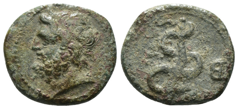 Mysia. Pergamon. (200-133 BC). Bronze Æ. Obv: helmeted head of Zeus left. Rev: A...