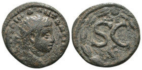 Elagabal. (218-222 AD). Æ Bronze. Syria. Antioch. Obv: bust of Elagabalus right. Rev: SC. delta and eagle in wreath. Weight 4.20 gr - Diameter 20 mm