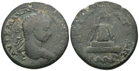 Elagabal. (218-222 AD). Bronze Æ. Zeugma, Commagene. Obv: laureate bust of Elagabal right. Rev: temple of Zeus Katabaites. Weight 17.67 gr - Diameter ...