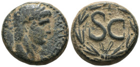 Nero. (54-68 AD). Æ Bronze. Syria. Antioch. Obv: laureate bust of Nero right. Rev: SC in laurel-wreath. Weight 17.52 gr - Diameter 25 mm