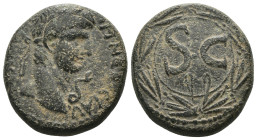 Nero. (54-68 AD). Æ Bronze. Syria. Antioch. Obv: laureate bust of Nero right. Rev: SC in laurel-wreath. Weight 7.74 gr - Diameter 21 mm