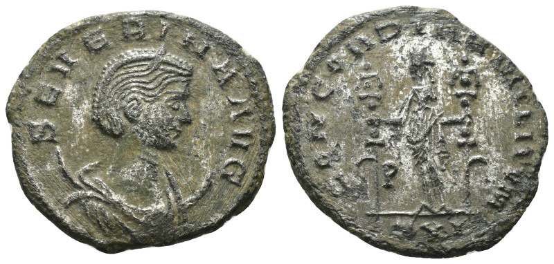 Ulpia Severina. (270-275 AD). BI Antoninian. Rome. Obv: SEVERINA AVG. diademed b...