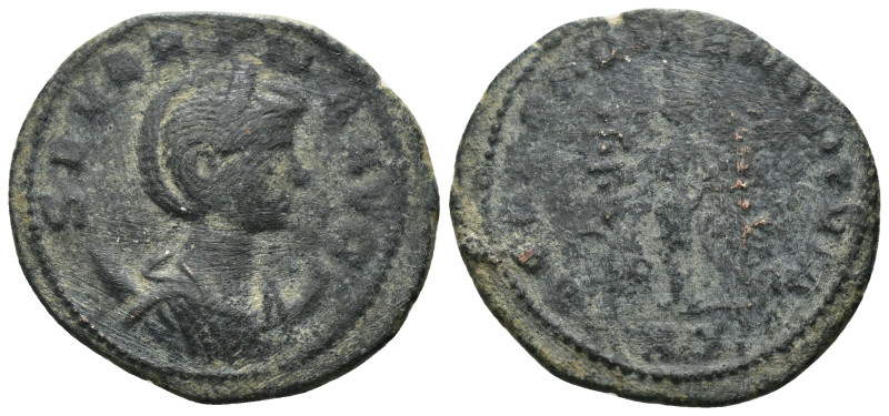 Ulpia Severina. (270-275 AD). BI Antoninian. Rome. Obv: SEVERINA AVG. diademed b...