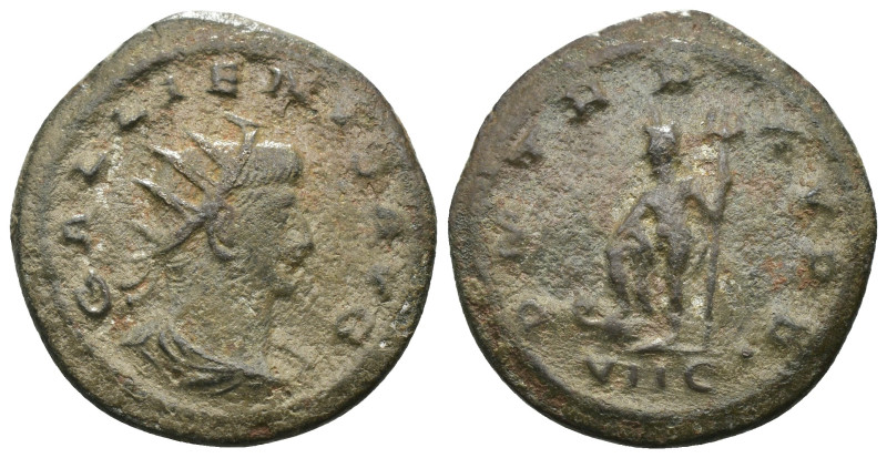 Gallienus. (267 AD) Æ Antoninian. Antioch. Obv: GALLIENVS AVG. cuirassed bust of...