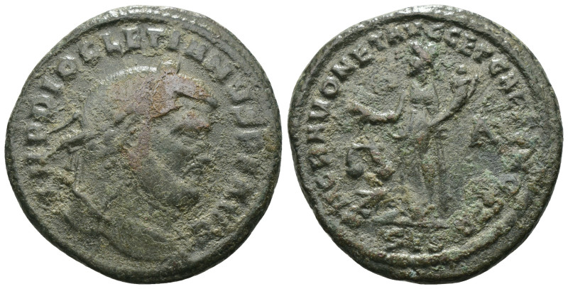 Diocletian. (299 AD). Æ Follis. Antioch. Obv: IMP C DIOCLETIANVS P F AVG. laurea...