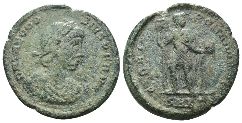 Theodosius I. (392-395 AD). Follis. Cyzicus. Obv: DN THEODOSIVS PF AVG. pearl-di...