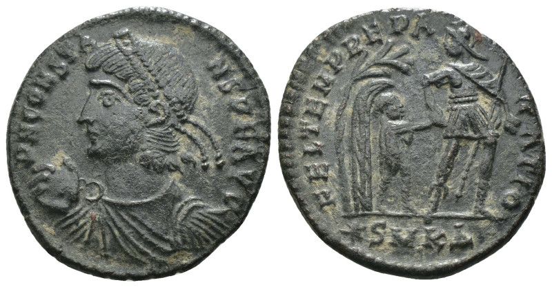 Constantinus II. (337-361 AD). Follis. Cyzicus. Obv: D N CONSTANTIVS P F AVG. di...