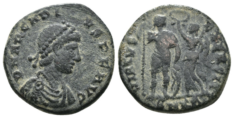 Arcadius. (394-400 AD). Follis. Cyzicus. Obv: DN ARCADIVS PF AVG. diademed bust ...