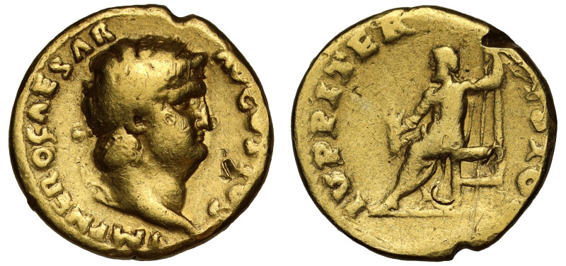 Nero (AD 54-68), gold Aureus, Rome, AD 66-67, IMP NERO CAESAR AVGVSTVS, laureate...