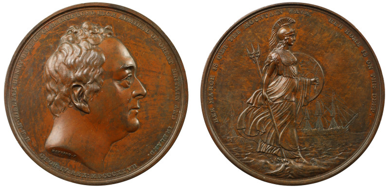 Duke of Clarence, Lord High Admiral, 1827, bronze medal by J. Henning Sr., head ...