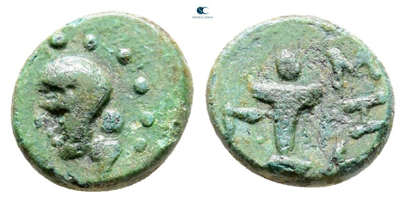 The Thracian Chersonese. Sestos circa 300 BC. 
Bronze Æ

10 mm, 0,85 g


...