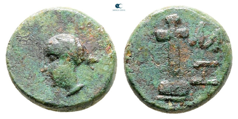 The Thracian Chersonese. Sestos circa 300 BC. 
Bronze Æ

10 mm, 1,23 g


...